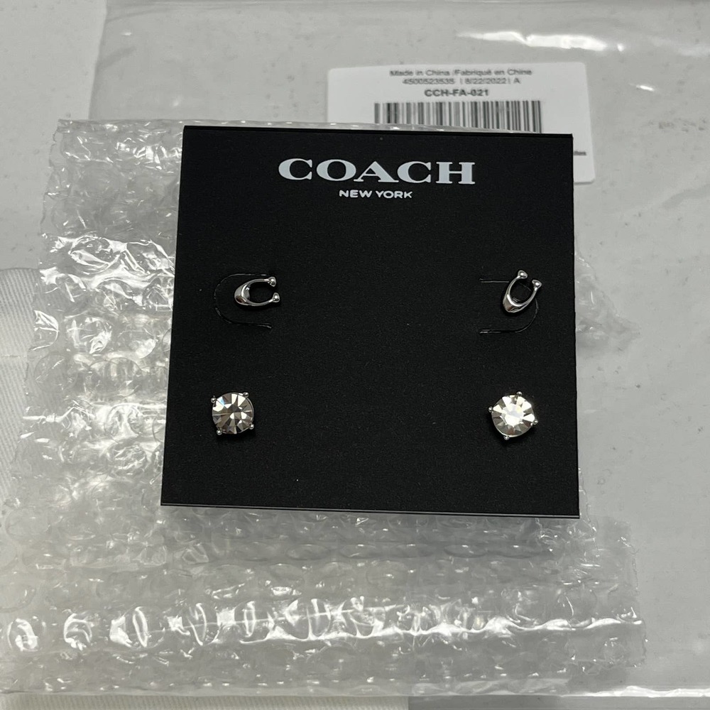 NWT Coach Signature C Stud Earring Set